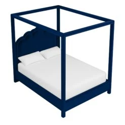 Custom Novi Canopy Bed -Furniture Shop NoviCanopyBedinAdelaNavyVelvet.03