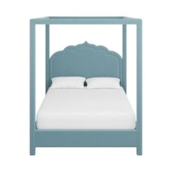 Custom Novi Canopy Bed -Furniture Shop NoviCanopyBedinClarioIceVelvet.01 f17efa46 ff1e 4176 8434 55ef7ad23aa6