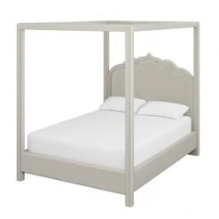 Custom Novi Canopy Bed -Furniture Shop NoviCanopyBedinDaliIvoryVelvet.02