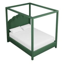 Custom Novi Canopy Bed -Furniture Shop NoviCanopyBedinEvelynEmeraldVelvet.03
