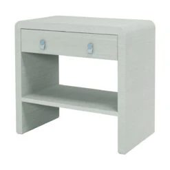 Old Flame Bedside Chest -Furniture Shop OldFlameBedsideChest BlueLeatherHardware.02