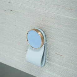 Old Flame Bedside Chest -Furniture Shop OldFlameBedsideChest BlueLeatherHardware.04