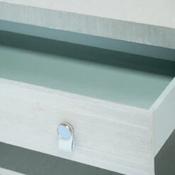 Old Flame Bedside Chest -Furniture Shop OldFlameBedsideChest BlueLeatherHardware.05