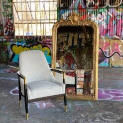 Santarelli Lounge Chair In Grey Boucle -Furniture Shop Oversized Gold Louis Mirror.07 30fc5099 2430 4d39 b97d 42751921fb0f