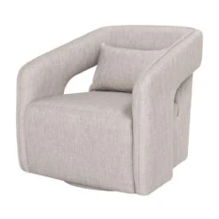 Palmer Swivel Chair In Grey Tweed