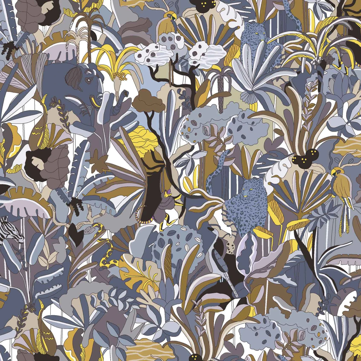 Papua Forest Fabric - Gold 1 Papua Forest Fabric - Gold