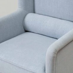 Percy Swivel Chair In Light Blue Linen -Furniture Shop PercySwivelChairinLightBlueLinen.03