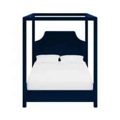 Custom Provence Canopy Bed -Furniture Shop ProvenceCanopyBedinAdelaNavyVelvet.01