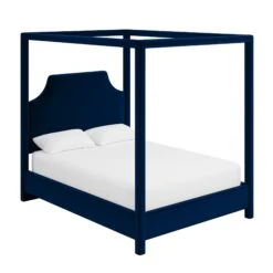 Custom Provence Canopy Bed -Furniture Shop ProvenceCanopyBedinAdelaNavyVelvet.02
