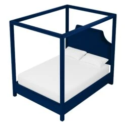 Custom Provence Canopy Bed -Furniture Shop ProvenceCanopyBedinAdelaNavyVelvet.03