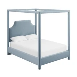 Custom Provence Canopy Bed -Furniture Shop ProvenceCanopyBedinClarioIceVelvet.02 2