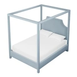 Custom Provence Canopy Bed -Furniture Shop ProvenceCanopyBedinClarioIceVelvet.03 2