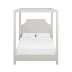 Custom Provence Canopy Bed -Furniture Shop ProvenceCanopyBedinClaudethBeigeWoven.01