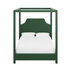 Custom Provence Canopy Bed -Furniture Shop ProvenceCanopyBedinEvelynEmeraldVelvet.01