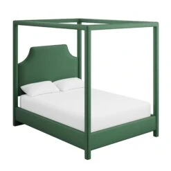 Custom Provence Canopy Bed -Furniture Shop ProvenceCanopyBedinEvelynEmeraldVelvet.02
