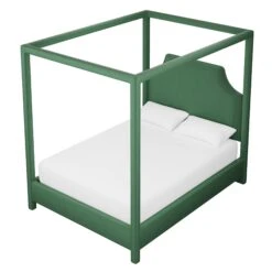 Custom Provence Canopy Bed -Furniture Shop ProvenceCanopyBedinEvelynEmeraldVelvet.03