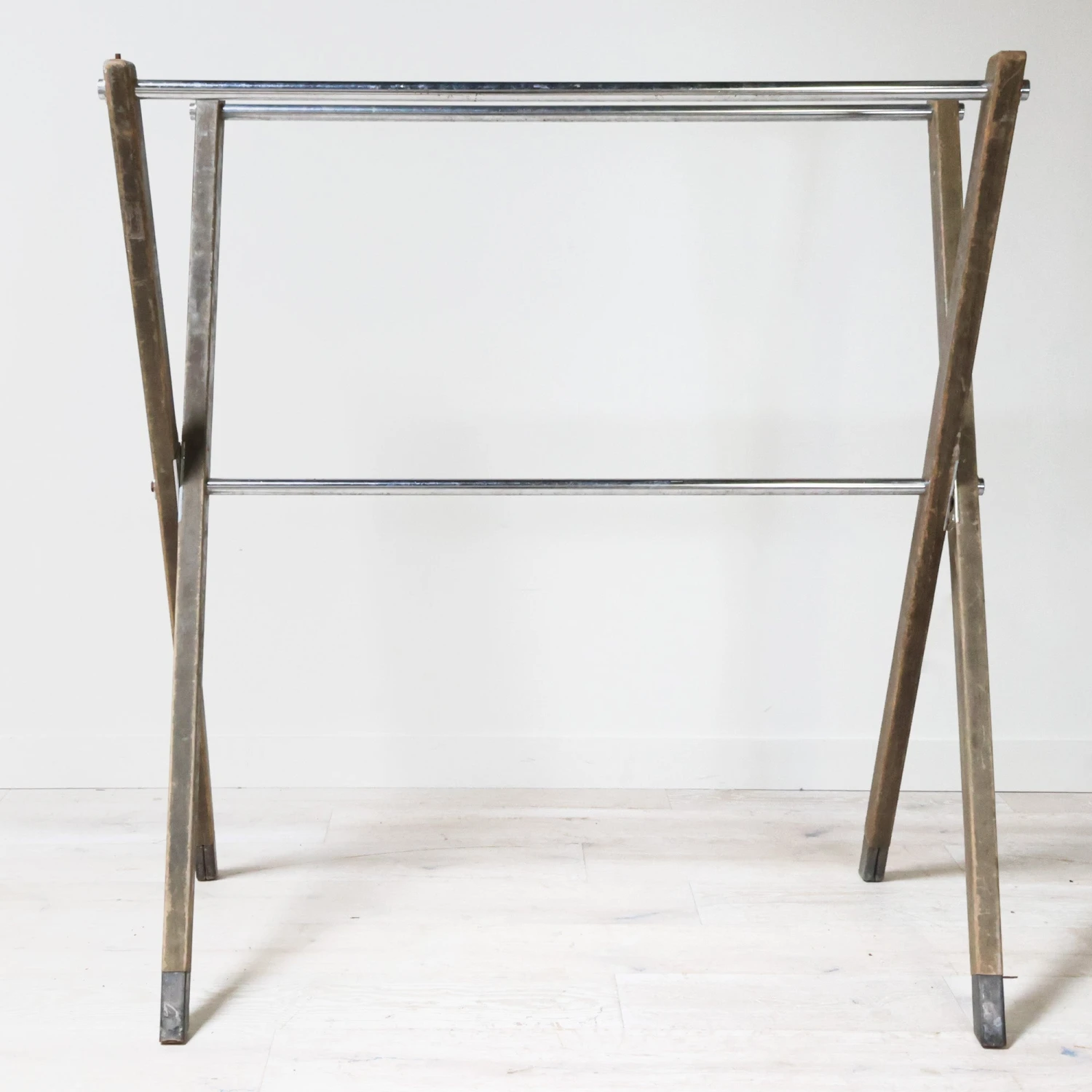 Wood Crossed Clothing Rack 2 Wood Crossed Clothing Rack - Image 2