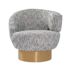 Rainmaker Swivel Chair In Stone Blue - Right