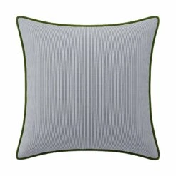 Custom Pillow - Ralph Navy Pinstripe -Furniture Shop RalphNavyPinstripewithPaigeIvyGreenPiping.01