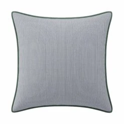 Custom Pillow - Ralph Navy Pinstripe -Furniture Shop RalphNavyPinstripewithSimoneSageVelvetPiping.01