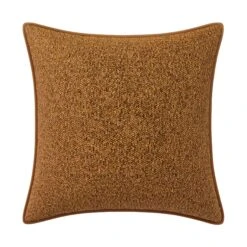Custom Pillow - Sankaty Camel Boucle -Furniture Shop SankatyCamelBouclewithNicholasCamelVelvetPiping.02
