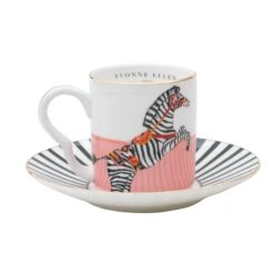 Set Of 2 Espresso Cup & Saucers - Dog/Zebra 8 Set Of 2 Espresso Cup & Saucers - Dog/Zebra -Furniture Shop Setof2EspressoCup Saucers Dog Zebra.04