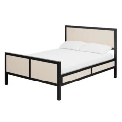 Custom Sibley Bed -Furniture Shop SibleyBedinBlackLacquer.HenryGrasscloth.02 b67221cf 9134 4c4e a614 d574883d3103