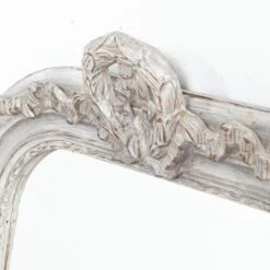 Small Grey Wash Mirror With Decorative Wreath Top -Furniture Shop SmallGreyWashMirrorwithDecorativeWreathTop.03