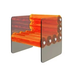 Smokey Orange Acrylic Armchair