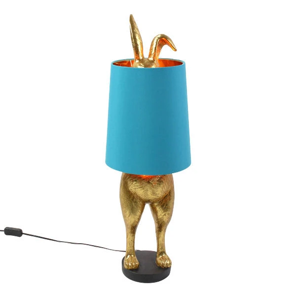 Table Lamp - Hiding Bunny In Turquoise 1 Table Lamp - Hiding Bunny In Turquoise