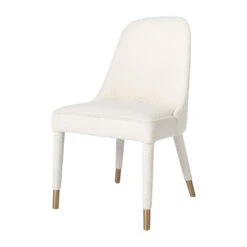 Tavish Dining Chair In Ivory Boucle