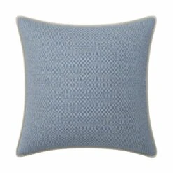 Custom Pillow - Tory Blue Geometric -Furniture Shop ToryBlueGeometricwithDaliIvoryVelvetPiping.01