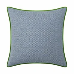 Custom Pillow - Tory Blue Geometric -Furniture Shop ToryBlueGeometricwithPaigeIvyGreenVelvetPiping.01