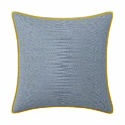 Custom Pillow - Tory Blue Geometric -Furniture Shop ToryBlueGeometricwithReemOchreVelvetPiping.01