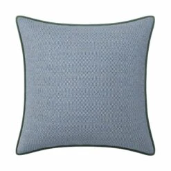 Custom Pillow - Tory Blue Geometric -Furniture Shop ToryBlueGeometricwithSimoneSageVelvetPiping.01