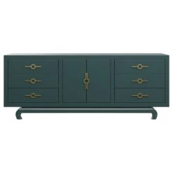 Custom Toulouse Credenza -Furniture Shop ToulouseCredenzaMatrix.MidnightGreen.01