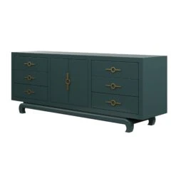 Custom Toulouse Credenza -Furniture Shop ToulouseCredenzaMatrix.MidnightGreen.02