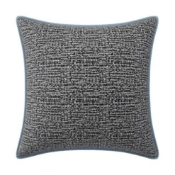 Custom Pillow - Valentina Black & White Woven 12 Custom Pillow - Valentina Black & White Woven -Furniture Shop ValentineBlack WhiteWovenwithClarioIceVelvetPiping.01