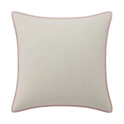 Custom Pillow - Webb Cream Chenille -Furniture Shop WebbCreamChenillewithMoniqueBabyPinkVelvetPiping.01