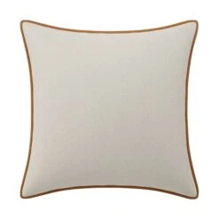 Custom Pillow - Webb Cream Chenille -Furniture Shop WebbCreamChenillewithNicholasCamelVelvetPiping.01