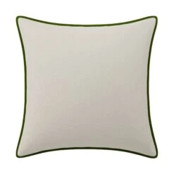 Custom Pillow - Webb Cream Chenille -Furniture Shop WebbCreamChenillewithPaigeIvyGreenVelvetPiping.01