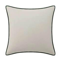 Custom Pillow - Webb Cream Chenille -Furniture Shop WebbCreamChenillewithStacyEmeraldVelvetPiping.01