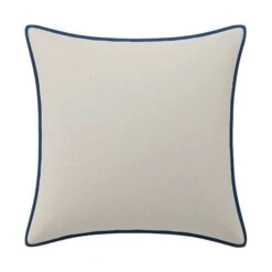Custom Pillow - Webb Cream Chenille -Furniture Shop WebbCreamChenillewithTommyDenimVelvetPiping.01