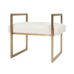 Westland Bench In Ivory Boucle