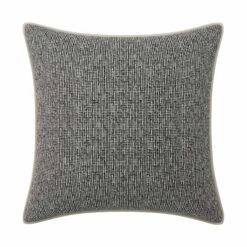 Custom Pillow - Westwood Black Woven 20 Custom Pillow - Westwood Black Woven -Furniture Shop WestwoodBlackWovenwithDaliIvoryVelvetPiping.01