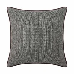 Custom Pillow - Westwood Black Woven 21 Custom Pillow - Westwood Black Woven -Furniture Shop WestwoodBlackWovenwithEliePlumVelvetPiping.01