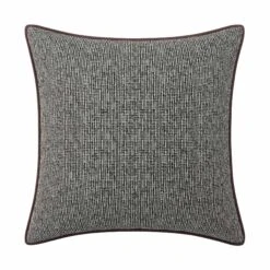Custom Pillow - Westwood Black Woven 22 Custom Pillow - Westwood Black Woven -Furniture Shop WestwoodBlackWovenwithLelaDustyRoseVelvetPiping.01