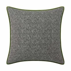 Custom Pillow - Westwood Black Woven 26 Custom Pillow - Westwood Black Woven -Furniture Shop WestwoodBlackWovenwithPaigeIvyGreenVelvetPiping.01
