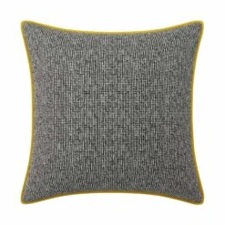 Custom Pillow - Westwood Black Woven 27 Custom Pillow - Westwood Black Woven -Furniture Shop WestwoodBlackWovenwithReemOchreVelvetPiping.01