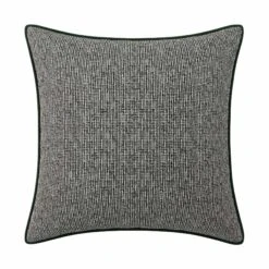 Custom Pillow - Westwood Black Woven 30 Custom Pillow - Westwood Black Woven -Furniture Shop WestwoodBlackWovenwithStacyEmeraldVelvetPiping.01